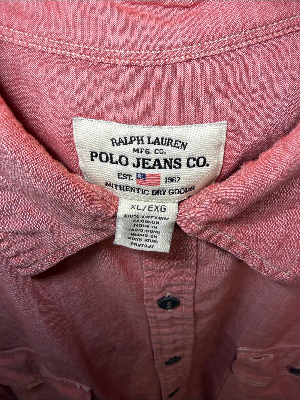 Ralph Lauren Men's XL Navy Vintage Sweater RL Polo Jeans Company 100% Cotton Red